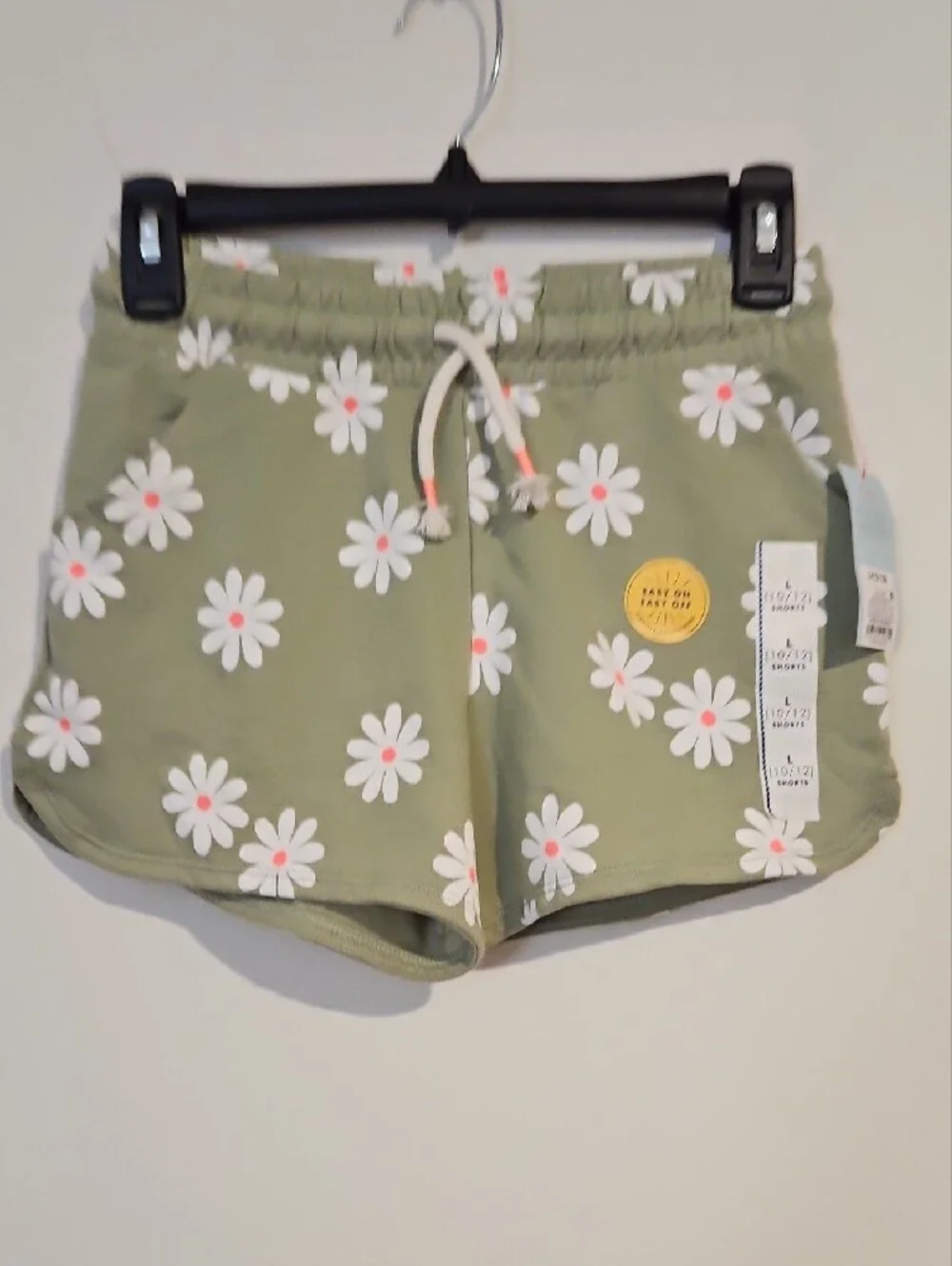 Cat & Jack Olive Daisy Print Shorts and Leopard Bike Shorts